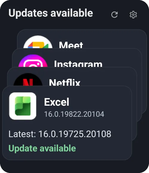 Updates available widget